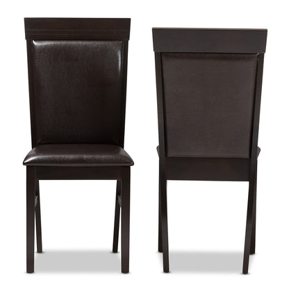 Baxton Studio - Thea Set of 2 Dining Chairs in Dark Brown - RH131C-Dark Brown-DC view 2