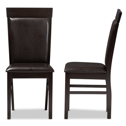 Baxton Studio - Thea Set of 2 Dining Chairs in Dark Brown - RH131C-Dark Brown-DC view 3
