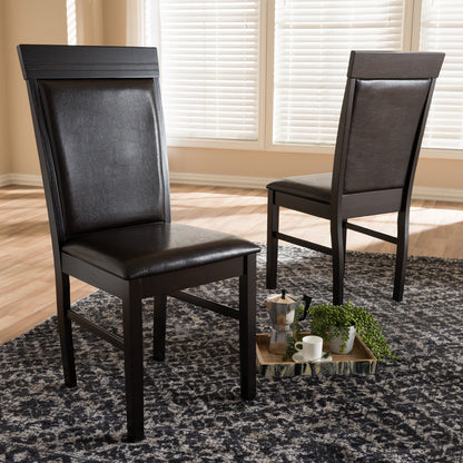 Baxton Studio - Thea Set of 2 Dining Chairs in Dark Brown - RH131C-Dark Brown-DC view 5