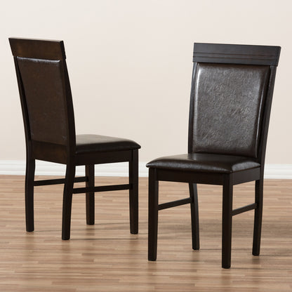 Baxton Studio - Thea Set of 2 Dining Chairs in Dark Brown - RH131C-Dark Brown-DC view 6