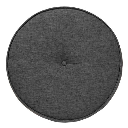 Baxton Studio - Theo Footstool in Dark Grey/Walnut Brown - BBT5456-Dark Grey/Walnut-Stool view 4