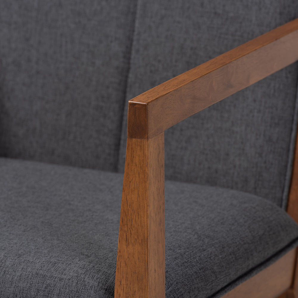 Baxton Studio - Theresa Chair in Dark Grey/Walnut Brown - BBT5390-Dark Grey/Walnut-CC view 5