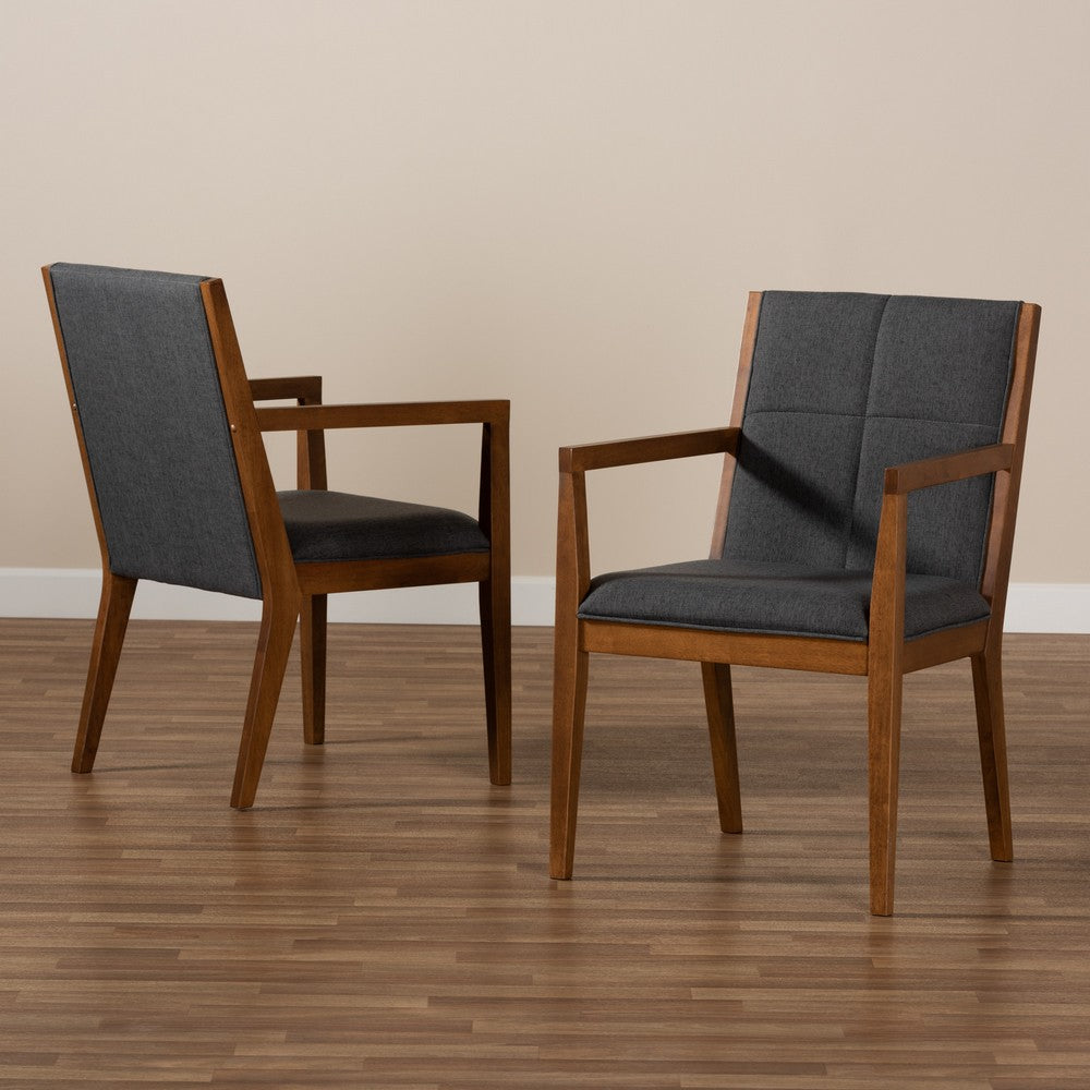 Baxton Studio - Theresa Chair in Dark Grey/Walnut Brown - BBT5390-Dark Grey/Walnut-CC view 8