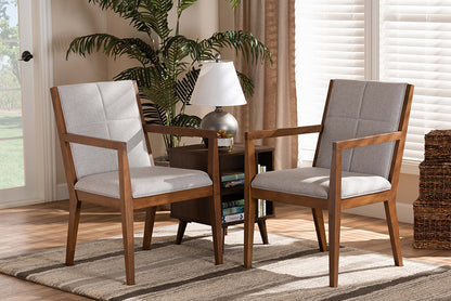Baxton Studio - Theresa Chair Set of 2 - BBT5390-Greyish Beige/Walnut-CC view 7