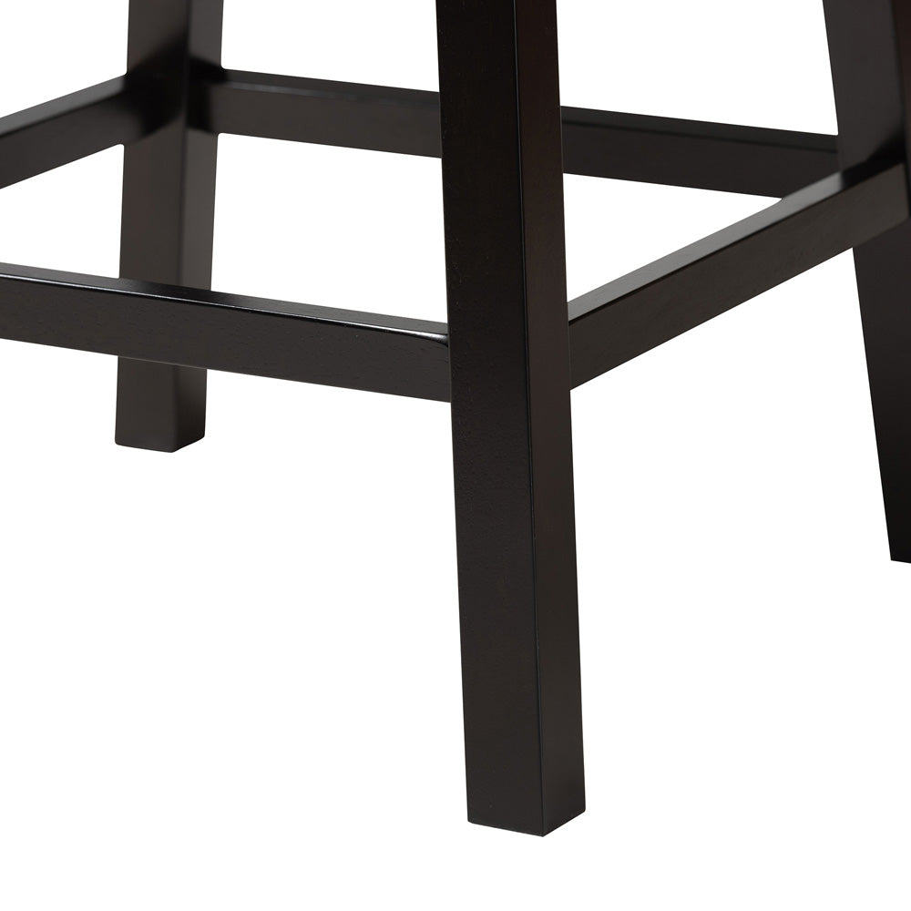 Baxton Studio - Theron Set of 2 Counter Stools in Dark Brown/Espresso Brown - BBT5210C-Brown/Dark Brown-CS view 5