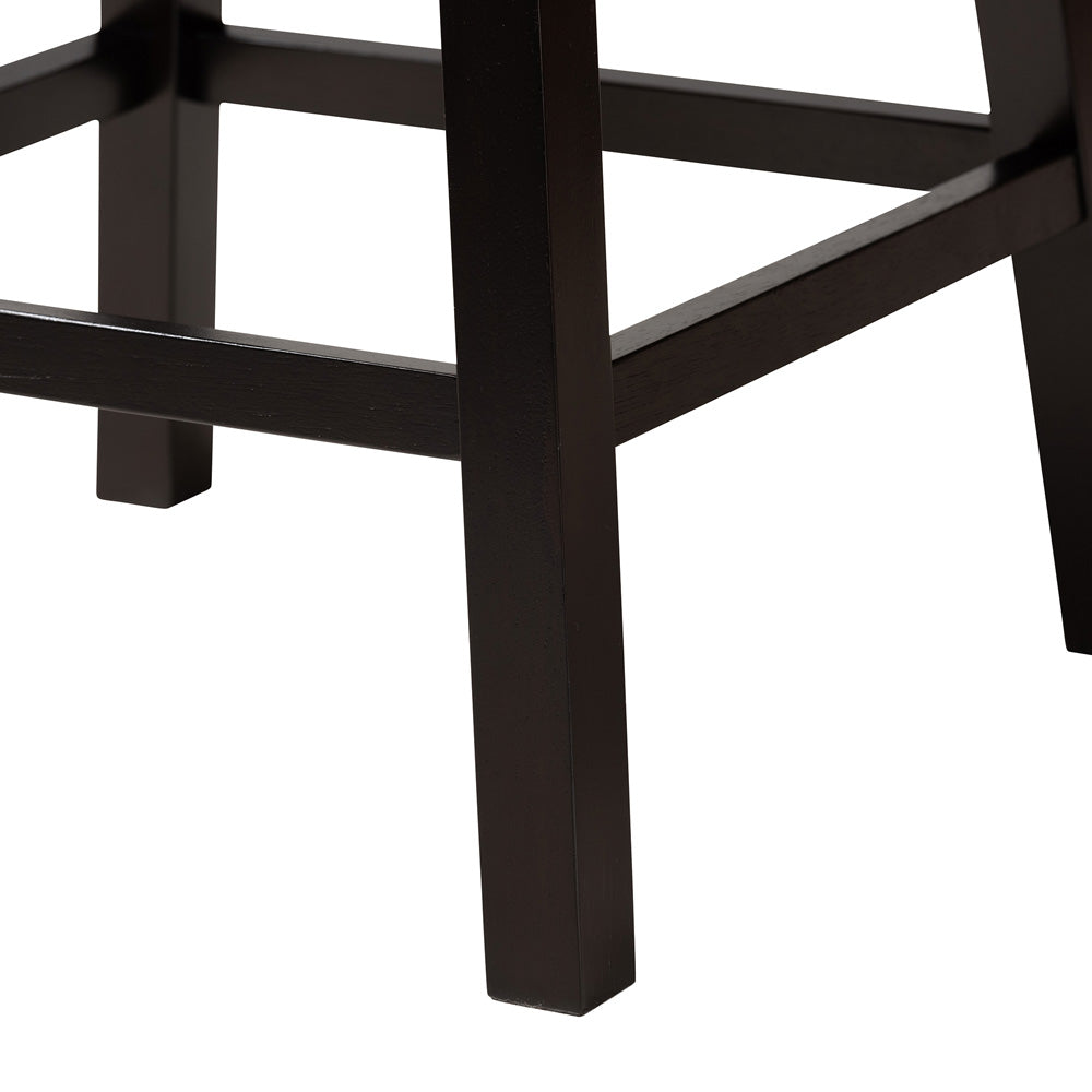 Baxton Studio - Theron Set of 2 Counter Stools in Grey/Espresso Brown - BBT5210C-Grey/Dark Brown-CS view 5