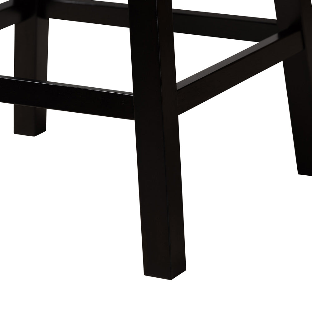 Baxton Studio - Theron Set of 2 Counter Stools in White/Espresso Brown - BBT5210C-White/Dark Brown-CS view 5