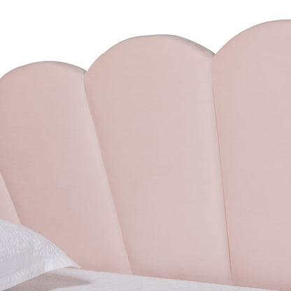 Baxton Studio - Timila Full Size Daybed with Trundle in Light Pink - BBT61047T-Light Pink Velvet-Daybed-F/T view 6
