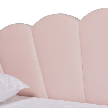 Baxton Studio - Timila Queen Size Daybed in Light Pink - BBT61078-Light Pink Velvet-Daybed-Queen view 4