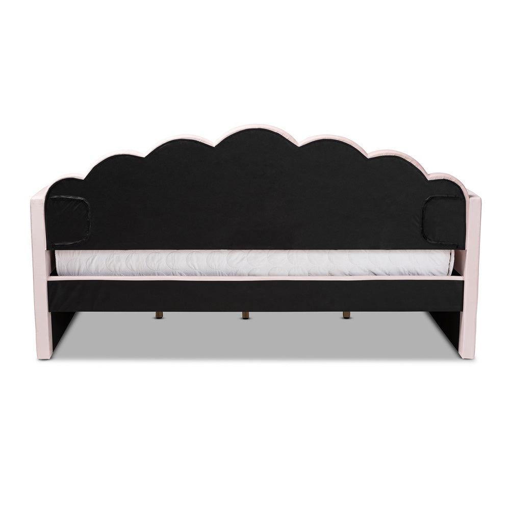 Baxton Studio - Timila Queen Size Daybed in Light Pink - BBT61078-Light Pink Velvet-Daybed-Queen view 5
