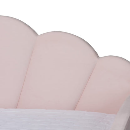 Baxton Studio - Timila Queen Size Daybed with Trundle in Light Pink - BBT61047T-Light Pink Velvet-Daybed-Q/T view 7