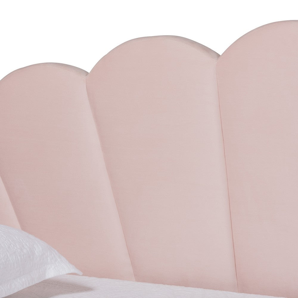 Baxton Studio - Timila Twin Size Daybed with Trundle in Light Pink - BBT61047T-Light Pink Velvet-Daybed-T/T view 6