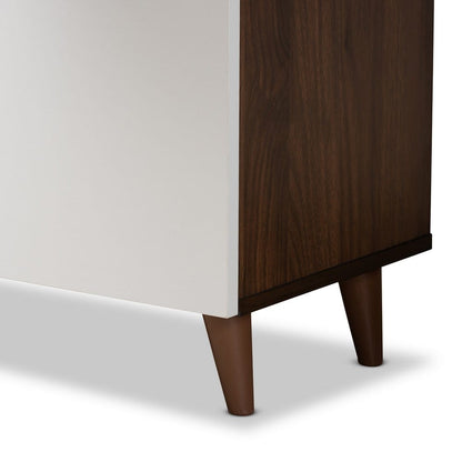 Baxton Studio - Tobias Desk in White/Walnut Brown - SESD8012WI-Columbia/White-Desk view 7