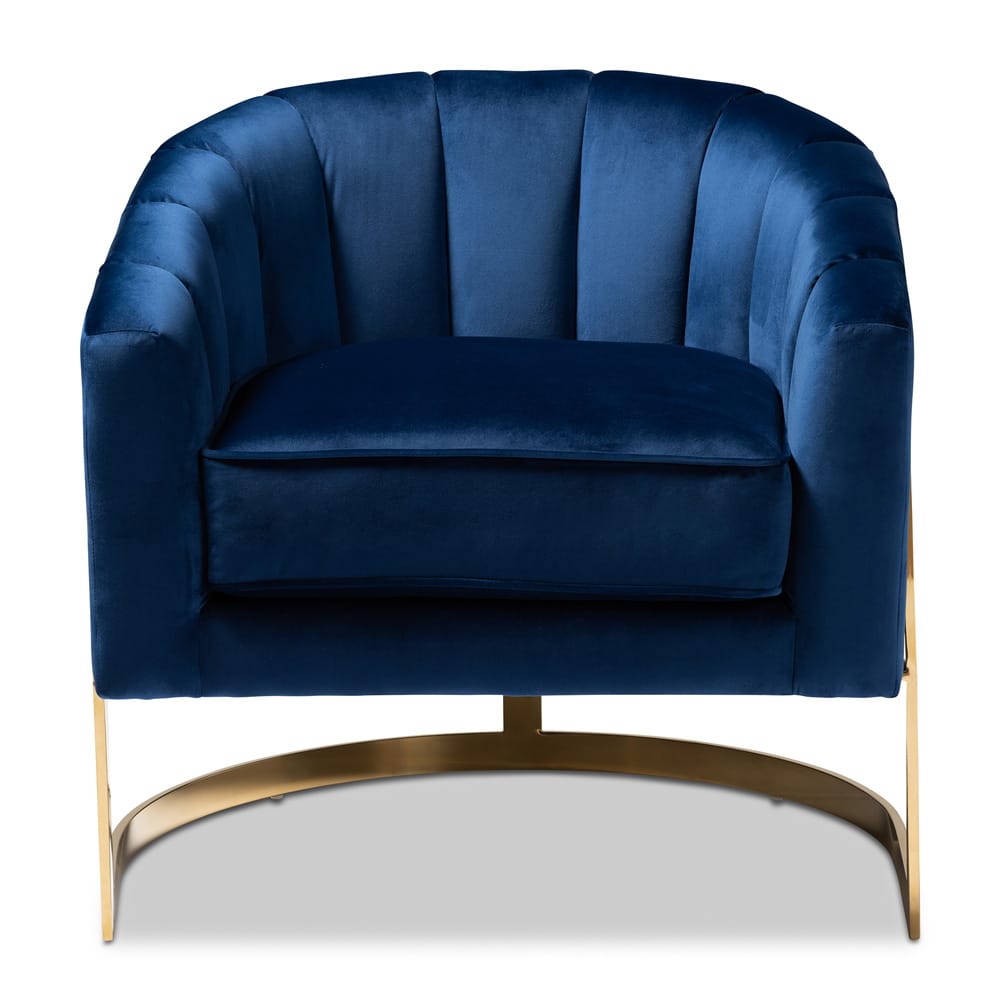 Baxton Studio - Tomasso Chair in Dark Royal Blue/Gold - TSF7707-Dark Royal Blue/Gold-CC view 2