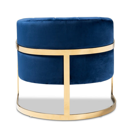Baxton Studio - Tomasso Chair in Dark Royal Blue/Gold - TSF7707-Dark Royal Blue/Gold-CC view 4