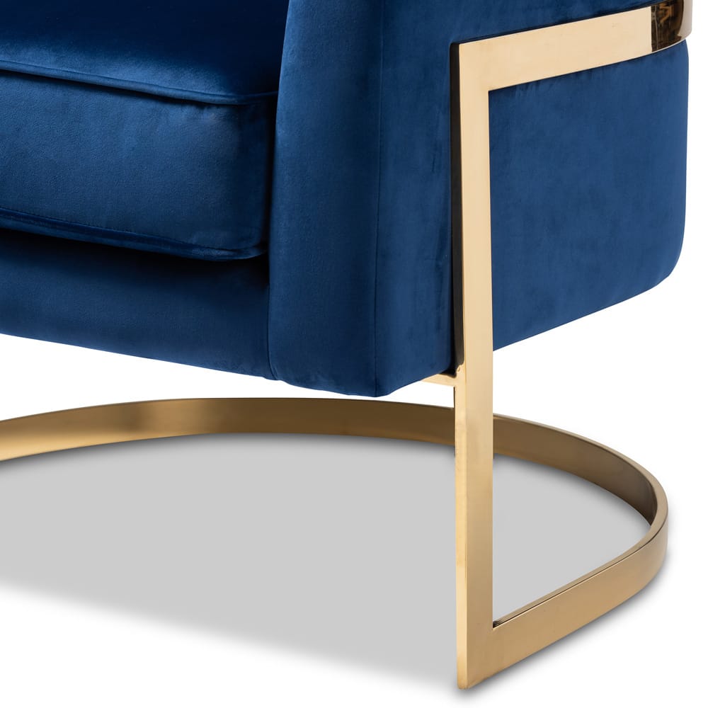 Baxton Studio - Tomasso Chair in Dark Royal Blue/Gold - TSF7707-Dark Royal Blue/Gold-CC view 6