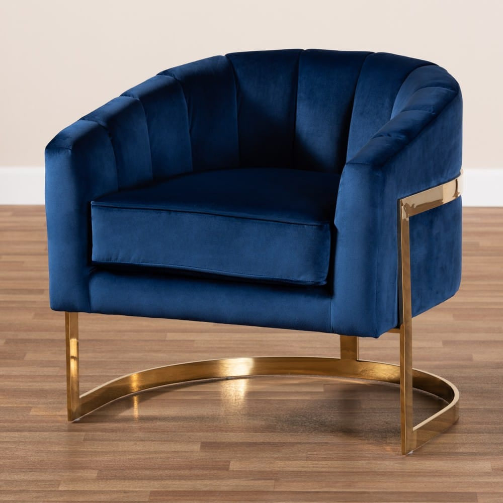 Baxton Studio - Tomasso Chair in Dark Royal Blue/Gold - TSF7707-Dark Royal Blue/Gold-CC view 8