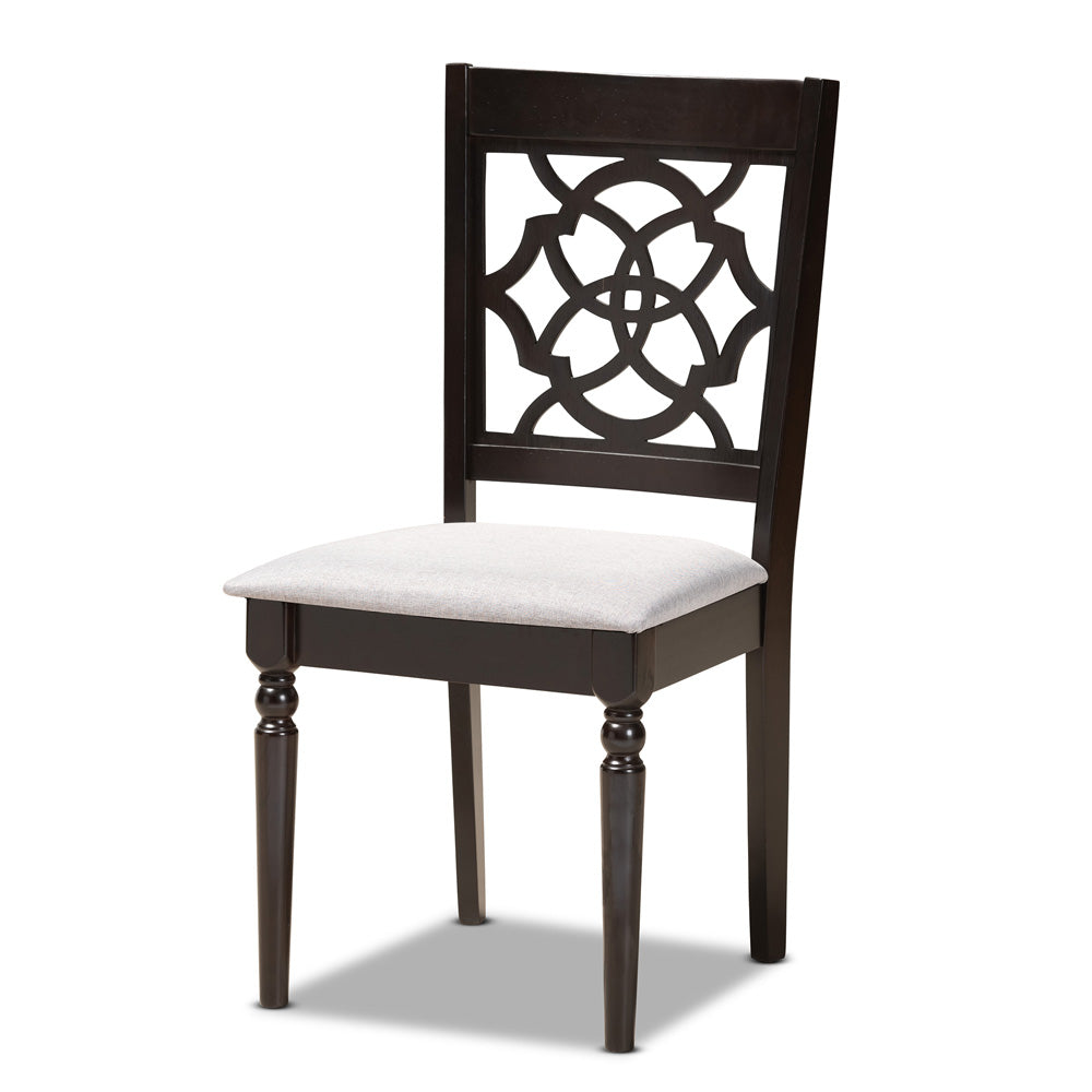 Baxton Studio - Tonia Dining Set in Grey/dark brown - Tonia-Grey/Dark Brown-5PC Dining Set view 2