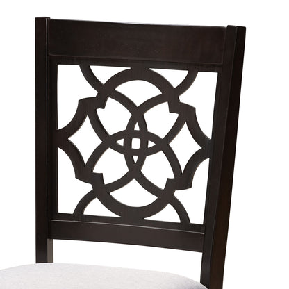 Baxton Studio - Tonia Dining Set in Grey/dark brown - Tonia-Grey/Dark Brown-5PC Dining Set view 5