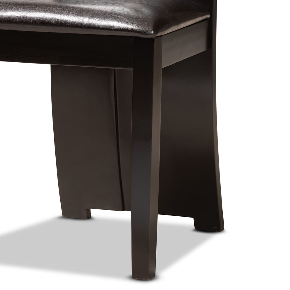 Baxton Studio - Torin Dining Set in Dark Brown/Espresso Brown - Torin-Dark Brown-5PC Dining Set view 6