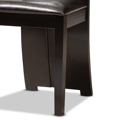 Baxton Studio - Torin Dining Set in Dark Brown/Espresso Brown - Torin-Dark Brown-5PC Dining Set view 6