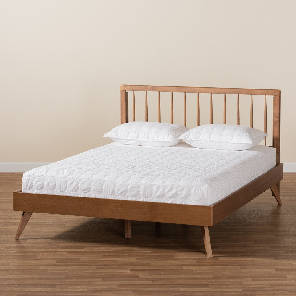 Baxton Studio - Toru Full Size Bed in Ash Walnut - Toru-Ash Walnut-Full view 7
