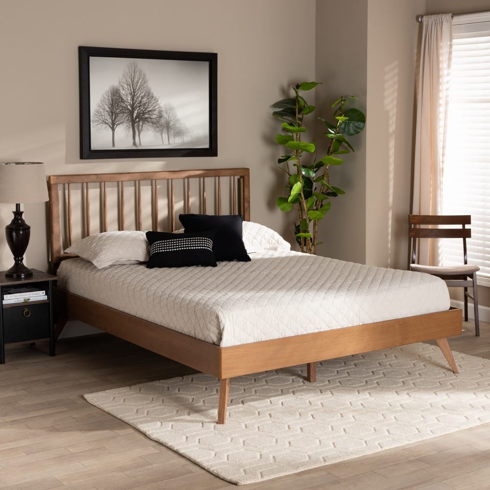 Baxton Studio - Toru King Size Bed in Ash Walnut - Toru-Ash Walnut-King view 6