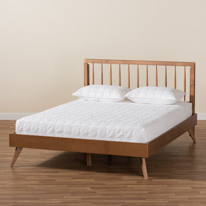 Baxton Studio - Toru Queen Size Bed in Ash Walnut - Toru-Ash Walnut-Queen view 7