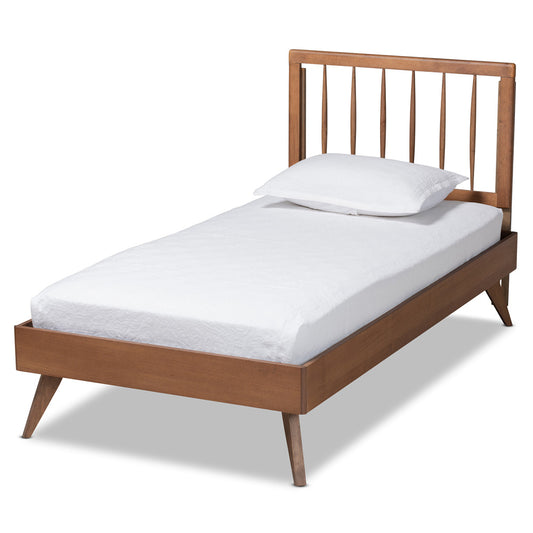 Baxton Studio - Toru Twin Size Bed in Ash Walnut - Toru-Ash Walnut-Twin view 1