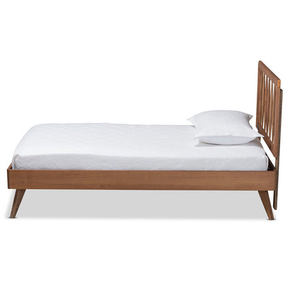Baxton Studio - Toru Twin Size Bed in Ash Walnut - Toru-Ash Walnut-Twin view 2