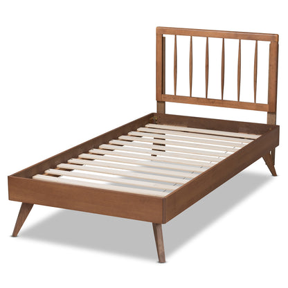 Baxton Studio - Toru Twin Size Bed in Ash Walnut - Toru-Ash Walnut-Twin view 3