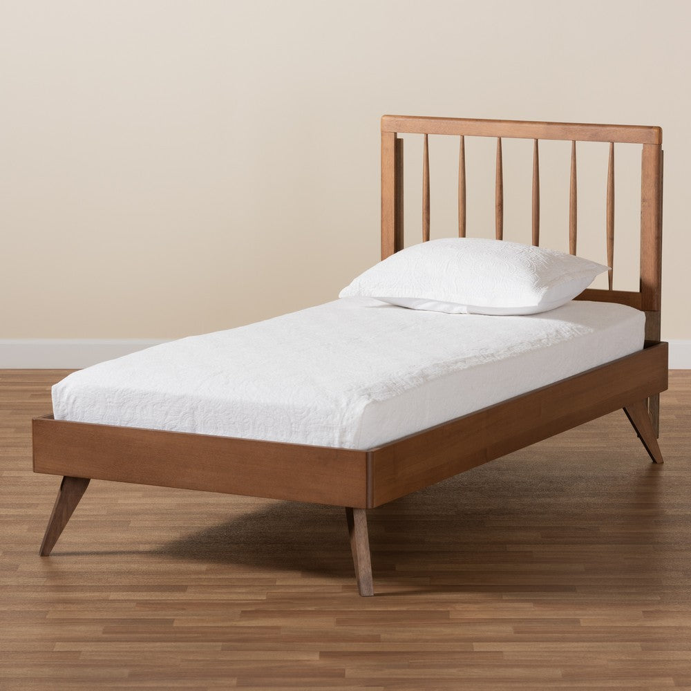 Baxton Studio - Toru Twin Size Bed in Ash Walnut - Toru-Ash Walnut-Twin view 7