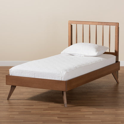 Baxton Studio - Toru Twin Size Bed in Ash Walnut - Toru-Ash Walnut-Twin view 7