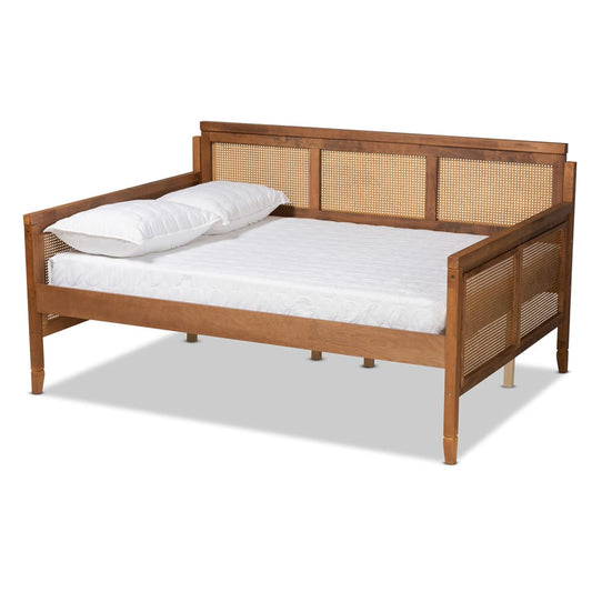 Baxton Studio - Toveli Daybed in Ash Walnut - MG0015-Ash Walnut Rattan-Daybed-Full view 1