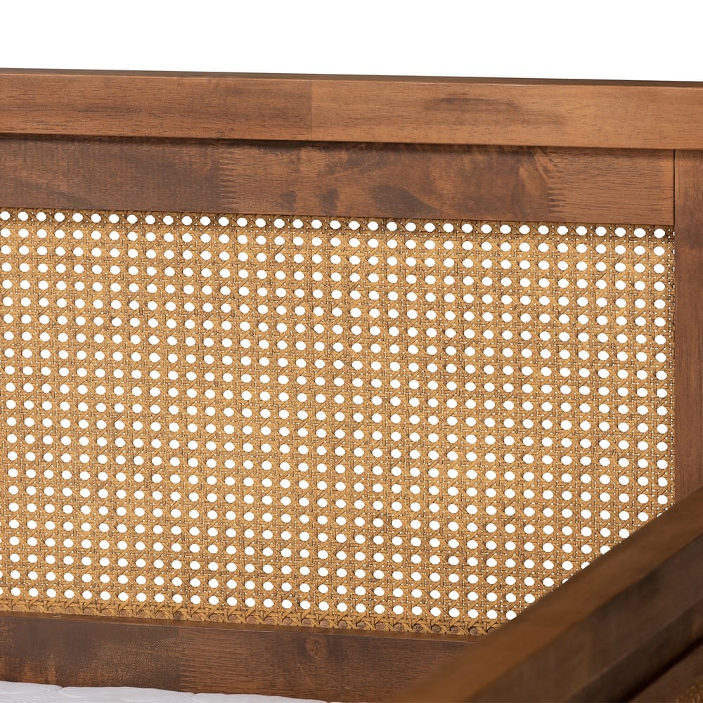 Baxton Studio - Toveli Daybed in Ash Walnut - MG0015-Ash Walnut Rattan-Daybed-Full view 4