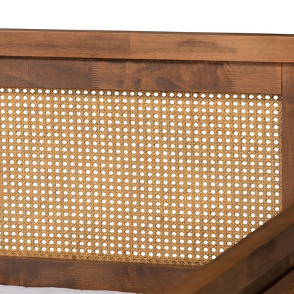 Baxton Studio - Toveli Daybed in Ash Walnut - MG0015-Ash Walnut Rattan-Daybed-Full view 4