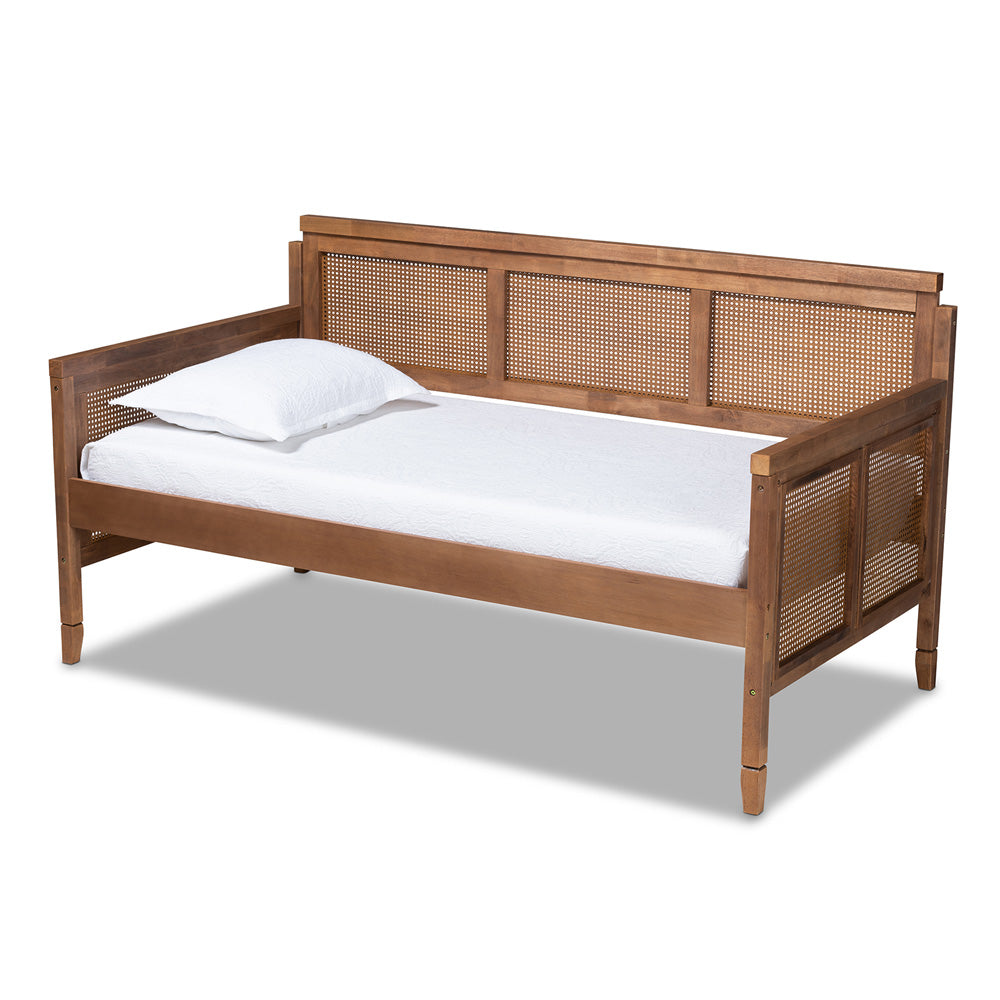 Baxton Studio - Toveli Daybed in Ash walnut - MG0015-Ash Walnut Rattan-Daybed view 1