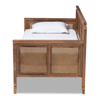 Baxton Studio - Toveli Daybed in Ash walnut - MG0015-Ash Walnut Rattan-Daybed view 2