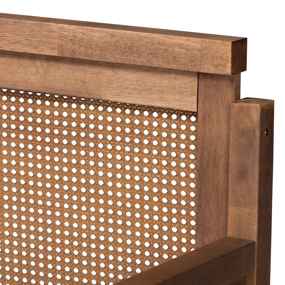 Baxton Studio - Toveli Daybed in Ash walnut - MG0015-Ash Walnut Rattan-Daybed view 4