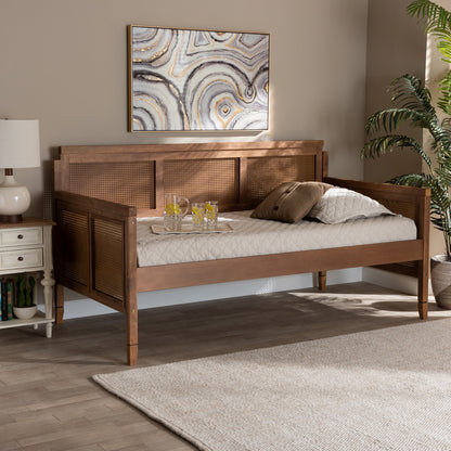 Baxton Studio - Toveli Daybed in Ash walnut - MG0015-Ash Walnut Rattan-Daybed view 6