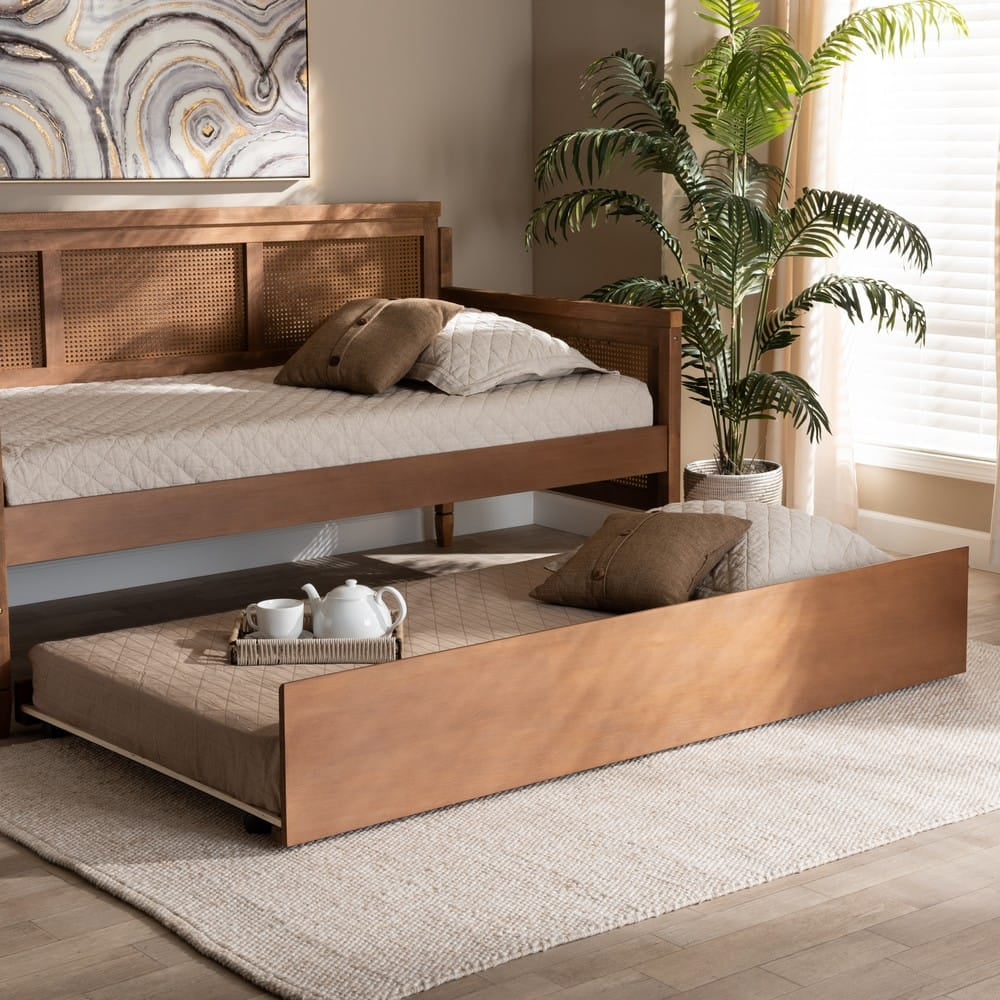Baxton Studio - Toveli Trundle in Ash walnut - MG-0015-Ash Walnut-Trundle view 4