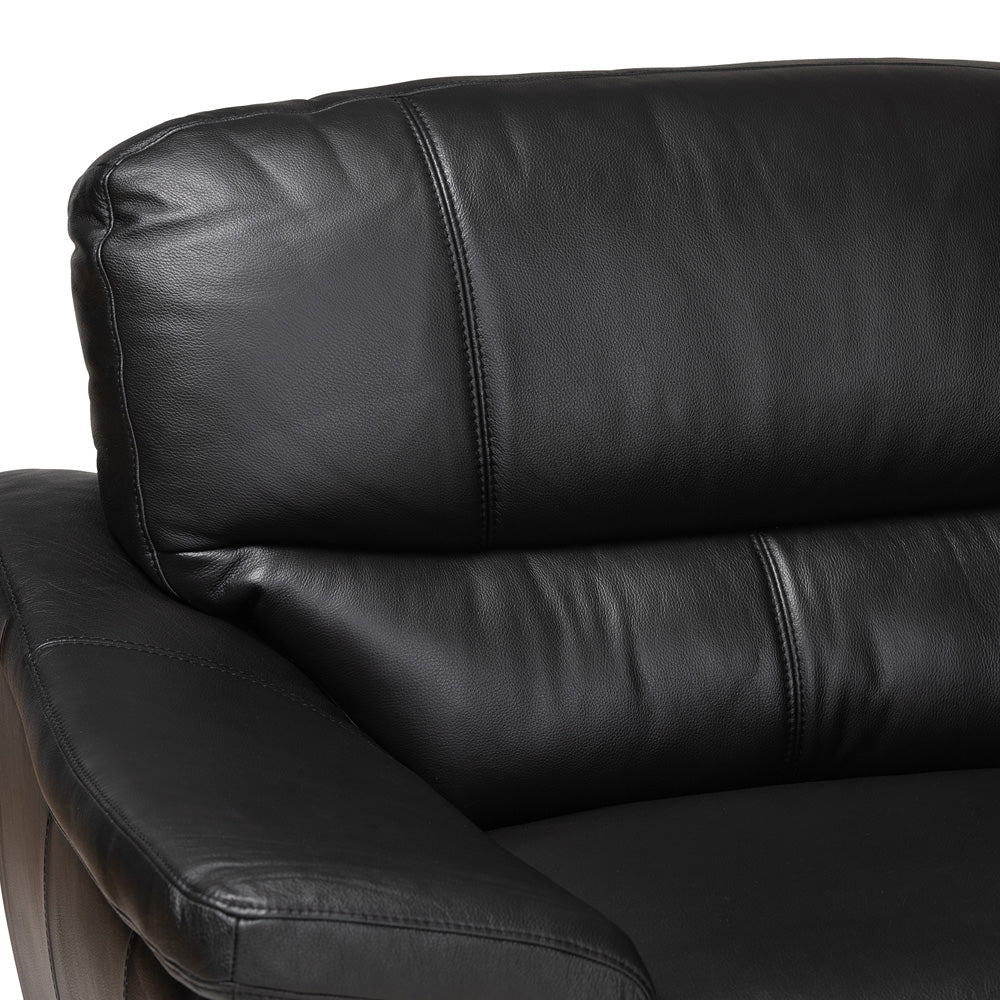 Baxton Studio - Townsend Sectional Sofa in Black/Silver - LSG6001L-Sectional-Full Leather-Black-Dakota 06 view 2