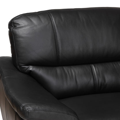 Baxton Studio - Townsend Sectional Sofa in Black/Silver - LSG6001L-Sectional-Full Leather-Black-Dakota 06 view 2