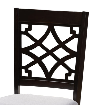 Baxton Studio - Tricia Dining Set in Grey/dark brown - Tricia-Grey/Dark Brown-5PC Dining Set view 5