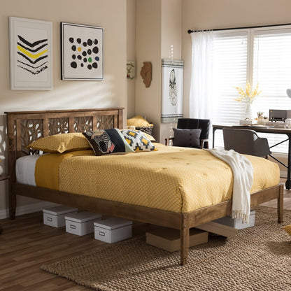 Baxton Studio - Trina King Size Bed in "Walnut" Brown - SW8019-Walnut-M17-King view 5