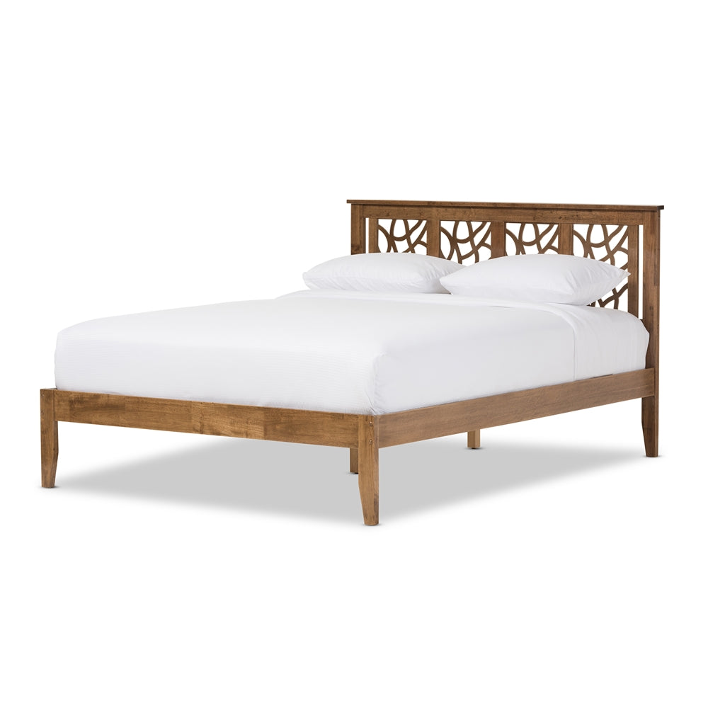 Baxton Studio - Trina Queen Size Bed in "Walnut" Brown - SW8019-Walnut-M17-Queen view 1