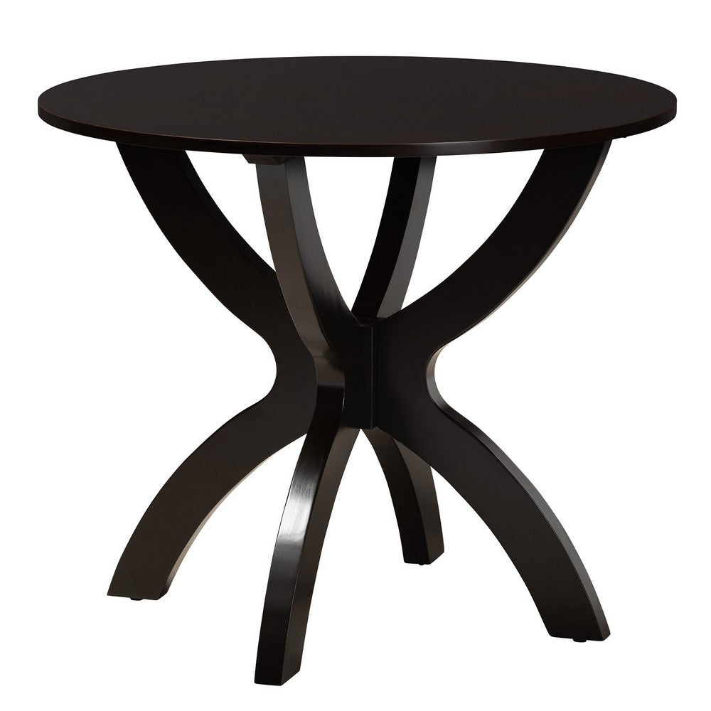 Baxton Studio - Trine Dining Set in Espresso Brown - Trine-Dark Brown-5PC Dining Set view 3