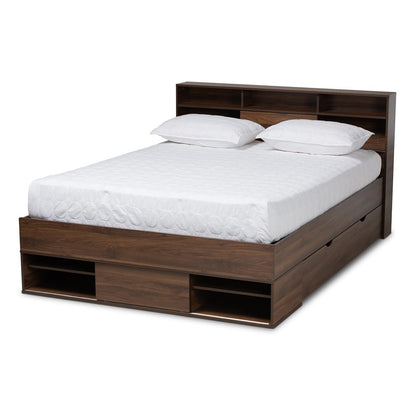 Baxton Studio - Tristan Queen Size Bed in Dark Brown - SEBED13017026-Columbia-Queen view 1