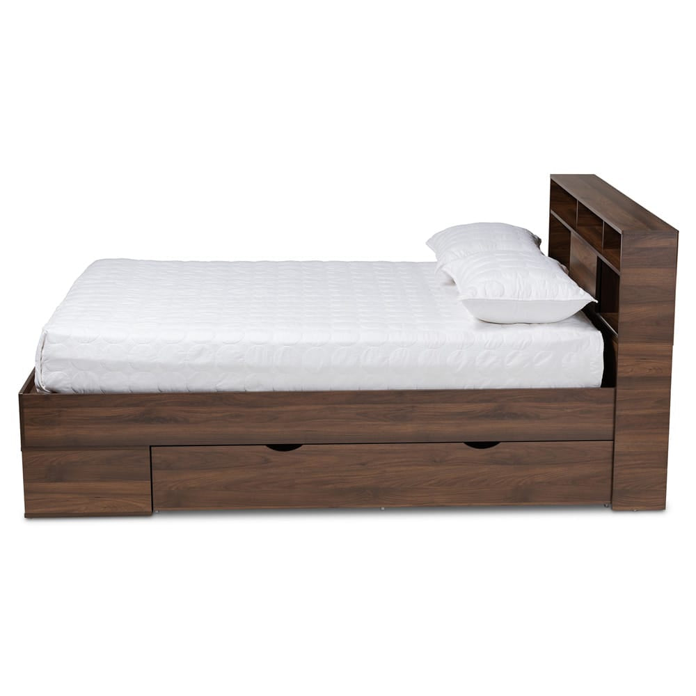 Baxton Studio - Tristan Queen Size Bed in Dark Brown - SEBED13017026-Columbia-Queen view 3