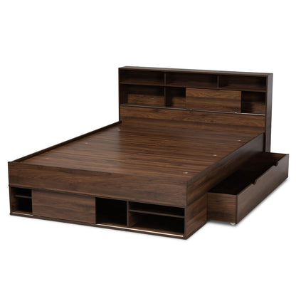 Baxton Studio - Tristan Queen Size Bed in Dark Brown - SEBED13017026-Columbia-Queen view 5